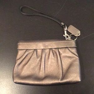 Coach metallic wristlet